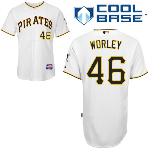 Vance Worley #46 MLB Jersey-Pittsburgh Pirates Men's Authentic Home White Cool Base Baseball Jersey